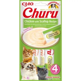 INABA CAT CHURU Püré csirke & kagyló 4×14 g