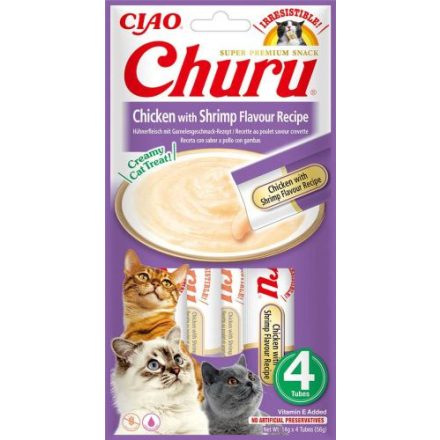 INABA CAT CHURU PÜRÉ csirke & garnéla 4×14 g